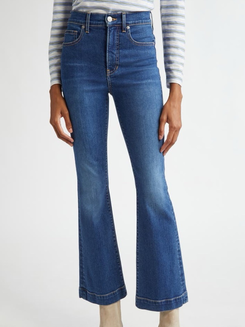 Veronica Beard Carson Ankle Flare Jeans Mystic Blue High Rise Size 26